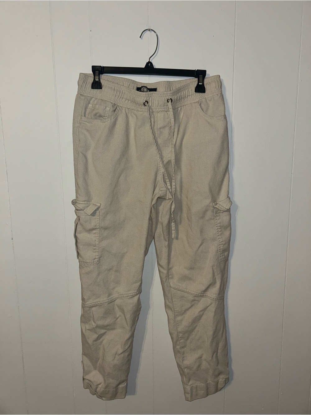 So Casual Drawstring Cargo Pants in Cream